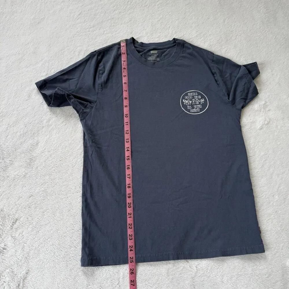 Levi's Men's Relaxed Fit Logo T-Shirt Size XS Short Sleeve Blue Have A Good Time